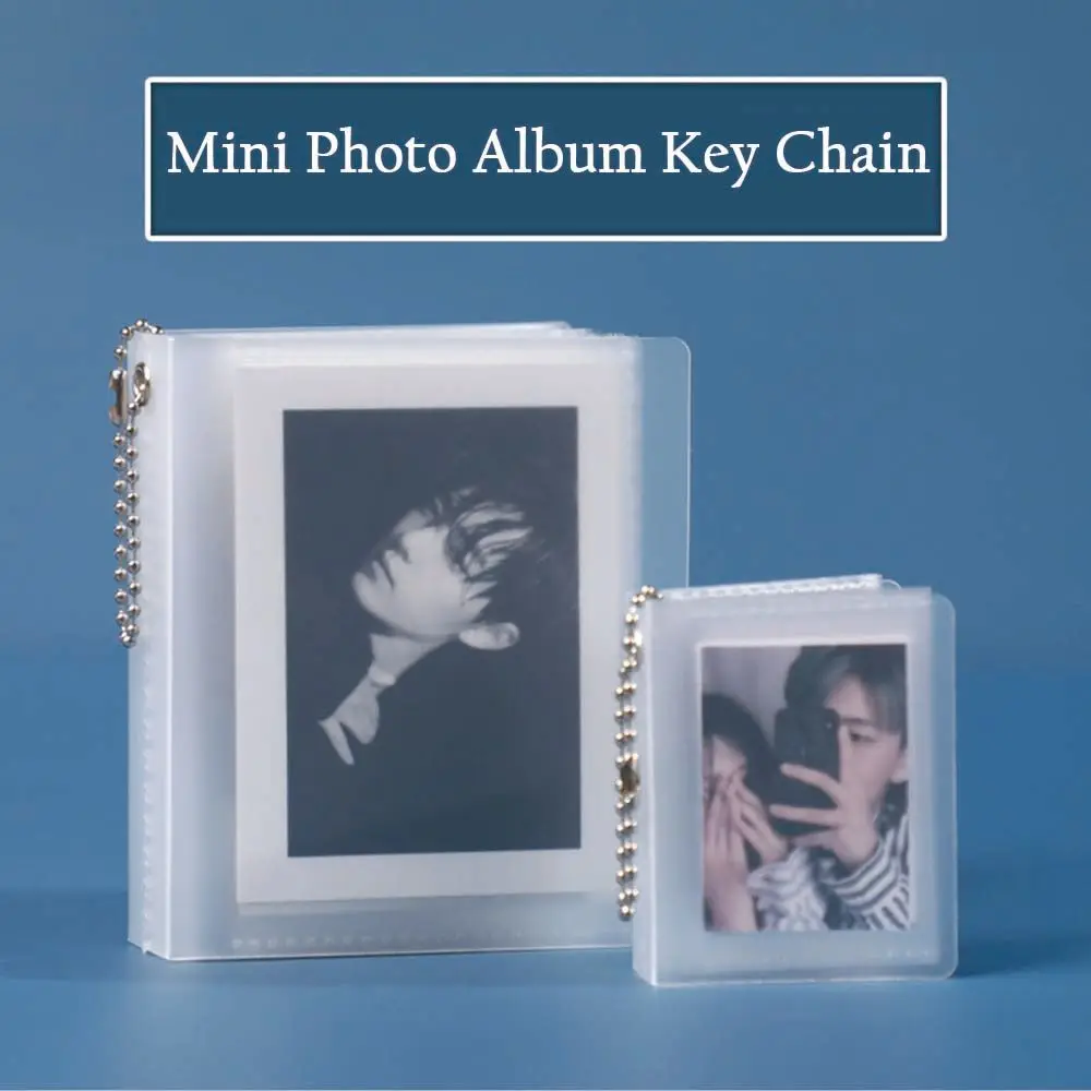 Interstitial 2/3 inch Frosted cover Card Holder Photo Collection Memory Gift Album Key Ring Key Chain Photo Album Bag Pendant