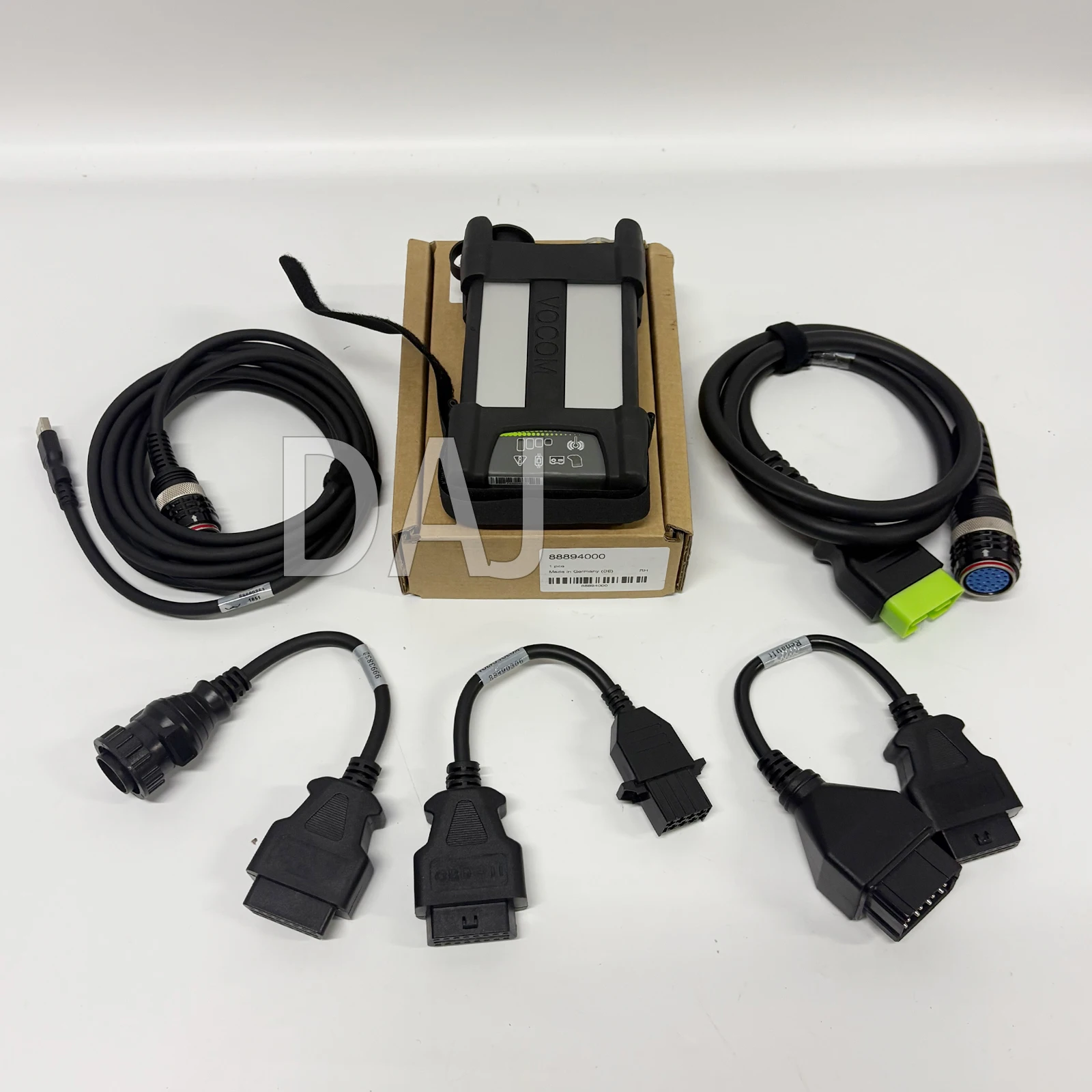 Original Vocom diagnostic tool, adapter with diagnostic cables for vocom diagnostic tool, diagnostic cable kit 88890304