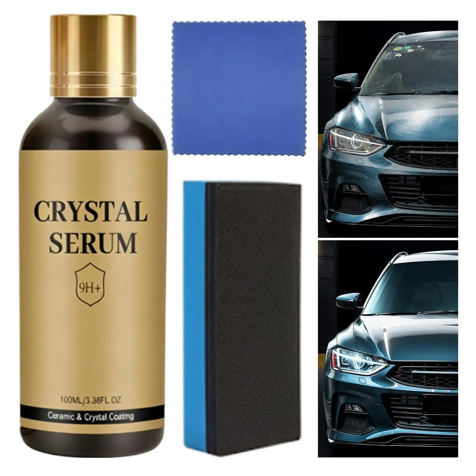 Revestimiento Cerámico para Autos 100ml 9H, Protección Duradera, Kit de Revestimiento Cerámico Hidrofóbico para Autos, Camionetas, SUV, Alto Brillo