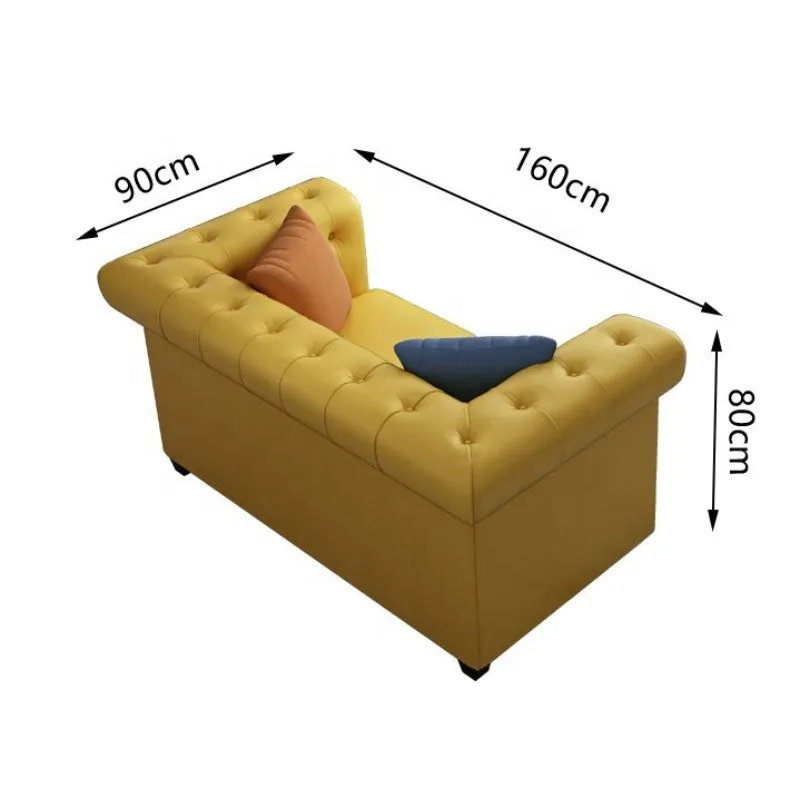 

Solid wood frame luxury sofa two-seat modern leather living room sofa