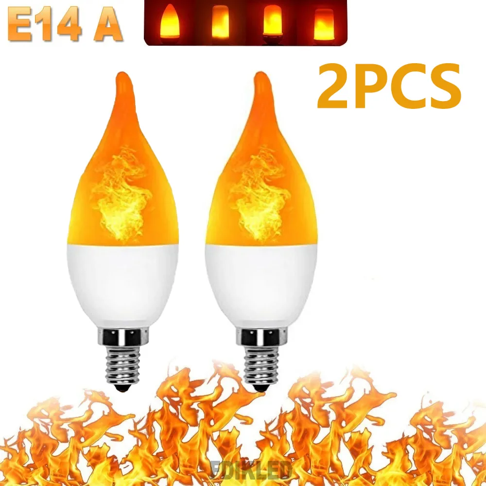 

2p cs LED Dynamic Flame effect light bulb Multiple Mode Creative corn lamp Decorative light For bar hotel restaurant party