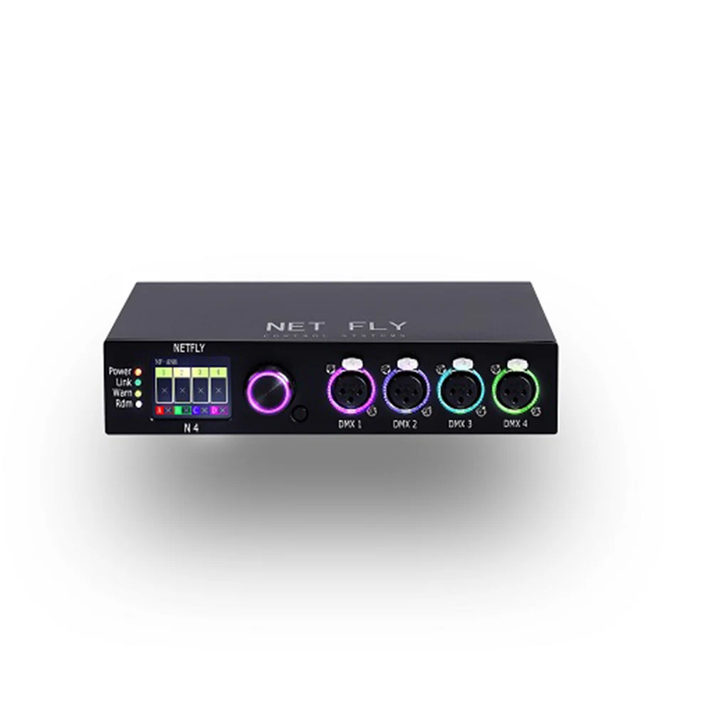 4 Port DMX RDM Signal Splitter Amplifier 1 Input 4 Output Isolated Distributor for Stage Lighting System Artnet RDM Support