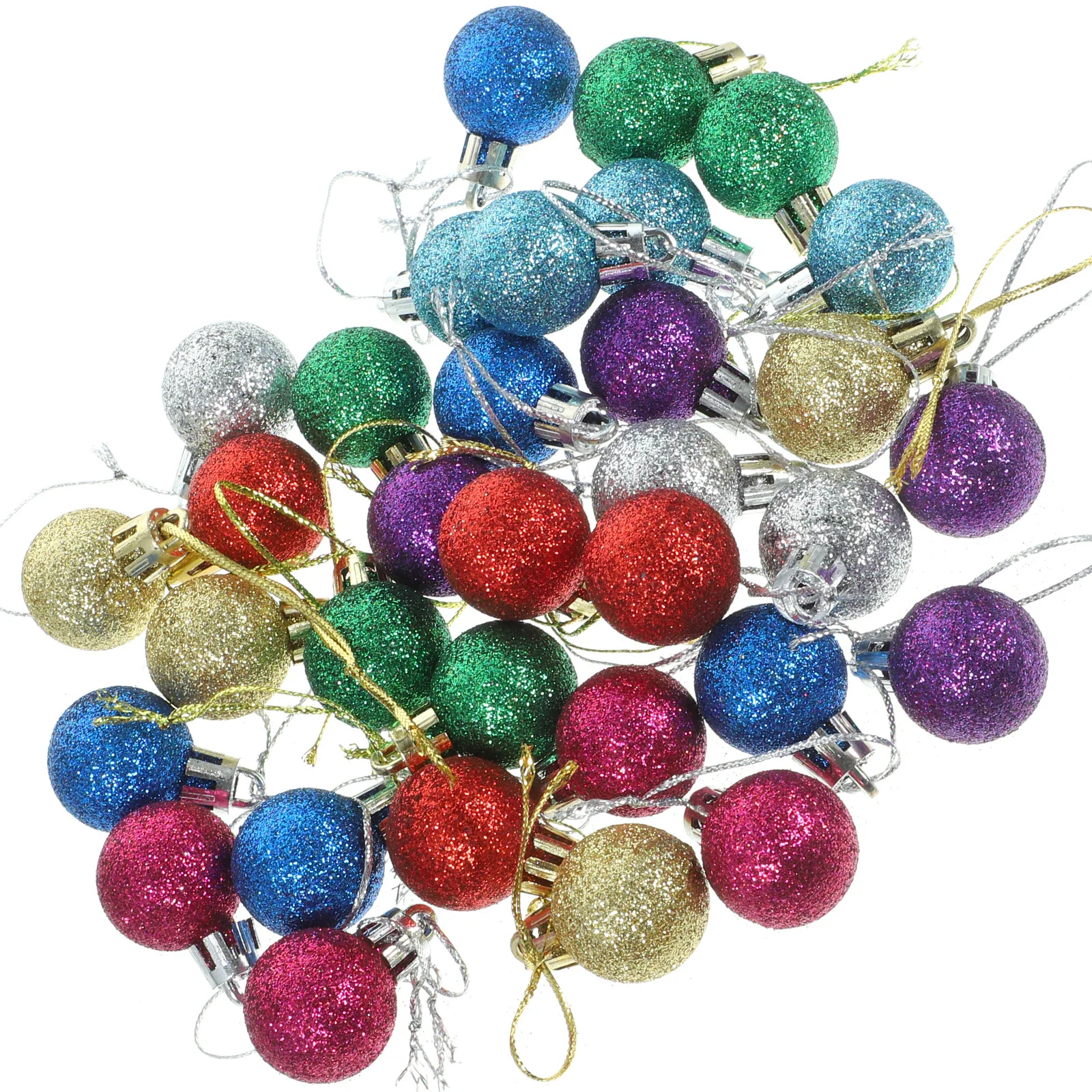 

80Pcs Flash Powder Christmas Balls Colorful Reusable Hanging Ornaments for Tree Garland Wreath Xmas Party Supplies