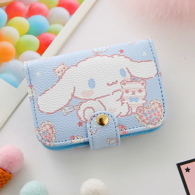 Sanrio Hello Kitty Cinnamoroll Mymelody Portable Card Bag For Girls Large Capacity Multi Card Position Id Card Position Clip