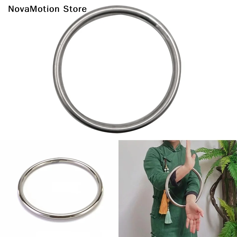 Wing Chun Stainless Ring Yewen Hand Strength Training Kung Fu Strength Training Hoop Exercise Ring Rattan Ring Diameter 220mm