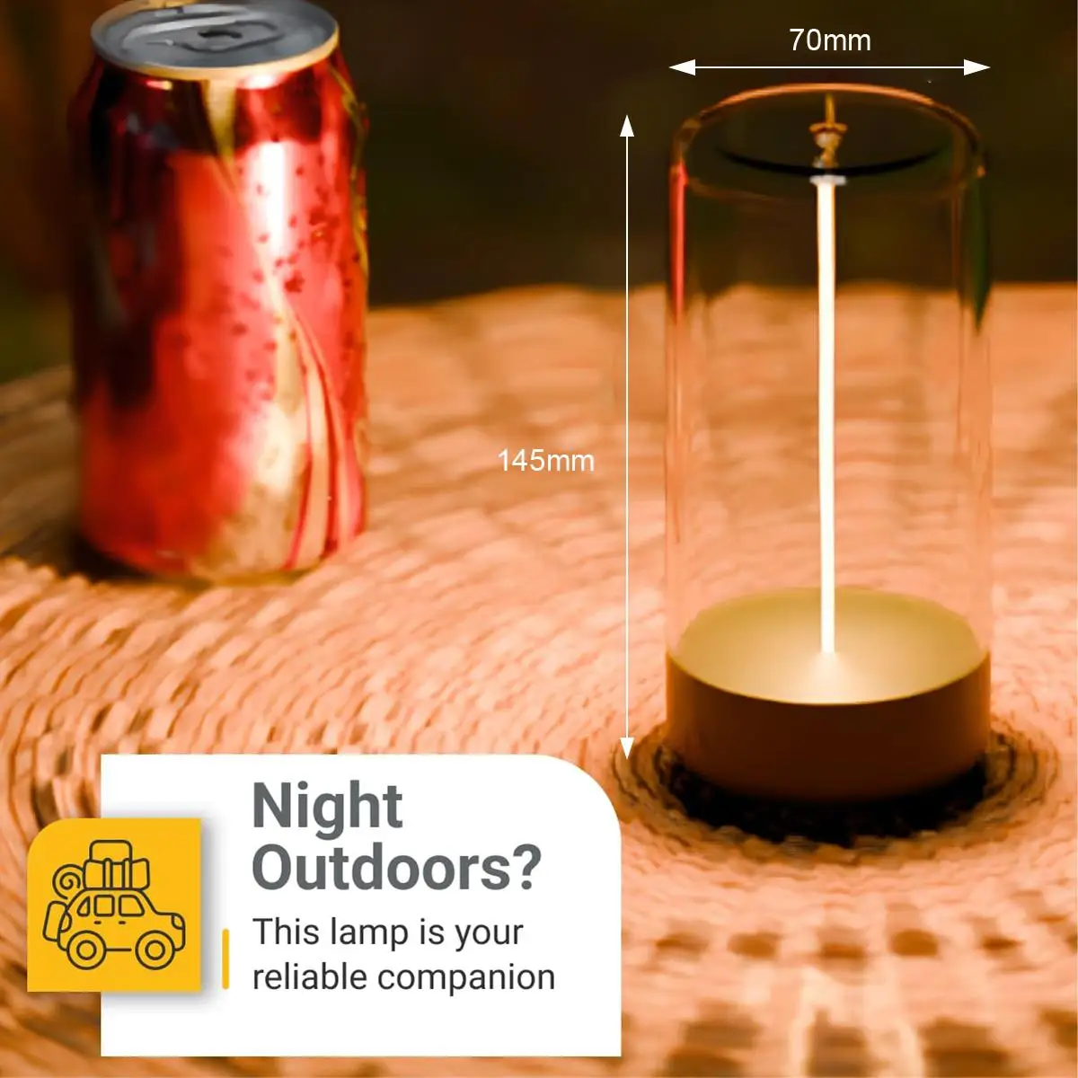 Wire LED Ambient Light Room Gift Idea Atmosphere Linear Glow Cylindrical Shape Square Column Reading Indoor Wireless