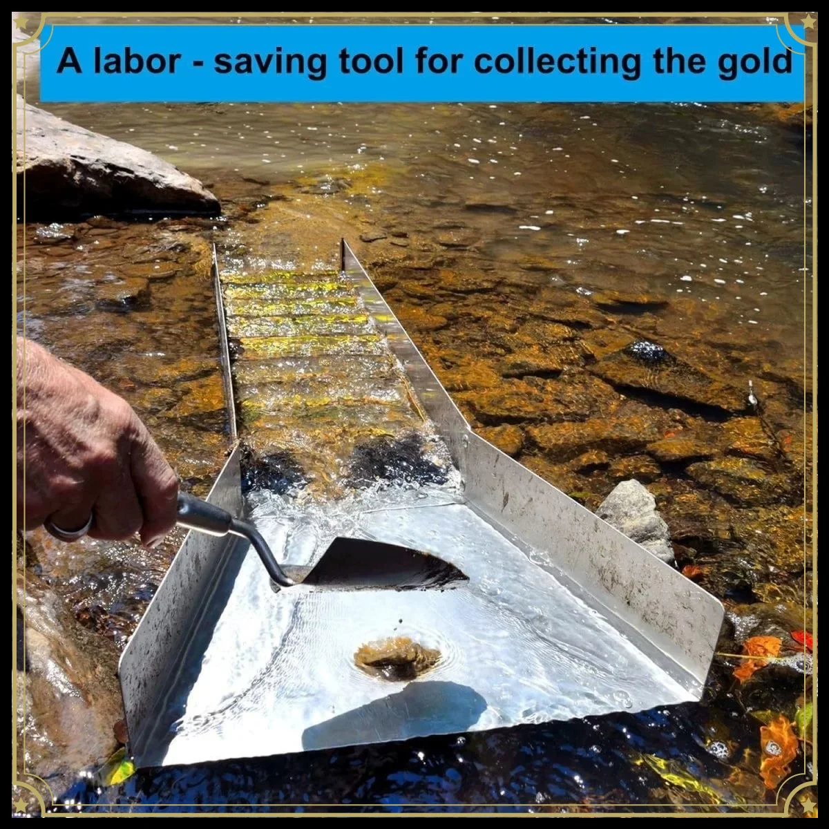 B. Folding gold slot tool, small portable gold selection trough, non-powered equipment gold slot