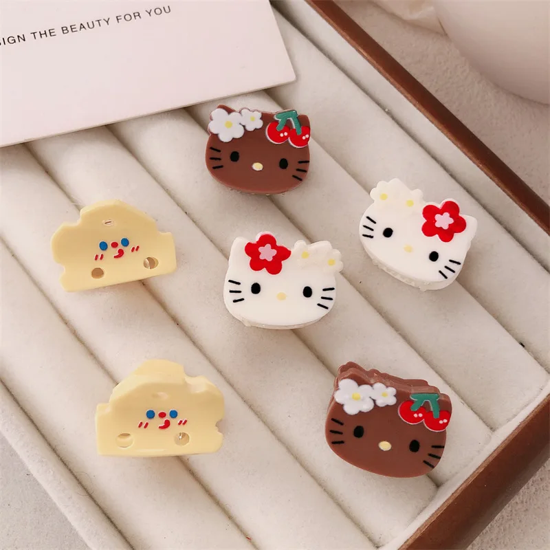 

Заколки для волос Sanrio Hello Kitty в виде сыра, милые мультяшные заколки для девочек и женщин, аксессуары для волос в стиле каваи