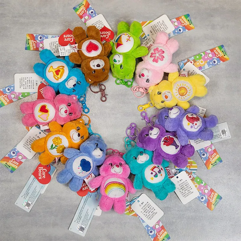 15cm Miniso Care Bears Pluszowa zabawka Kawaii Rainbow Bear Pendant Teddy Bear Bag Akcesoria Brelok do kluczy Breloczek do samochodu Dzieci Prezenty