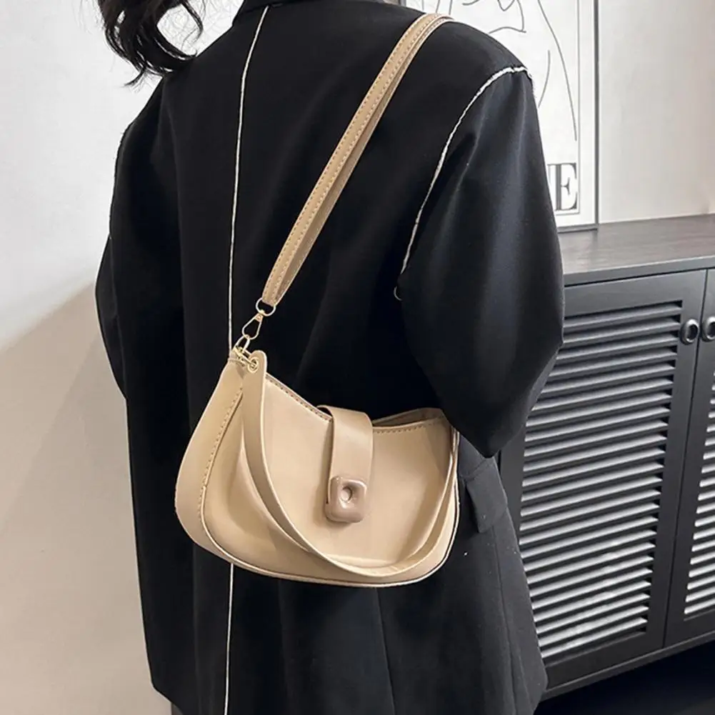 

Ladies Shoulder Bag Minimalistic Underarm Bag Detachable Strap Crossbody Bag Casual Women Bag Trendy Faux Leather Shoulder Bag