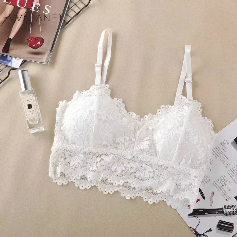 2024 Lace Sexy Lingerie Wireless Bra For Women Padded Push Up Bralette Female Brassiere Soft Backless Fashion Bras Underwear