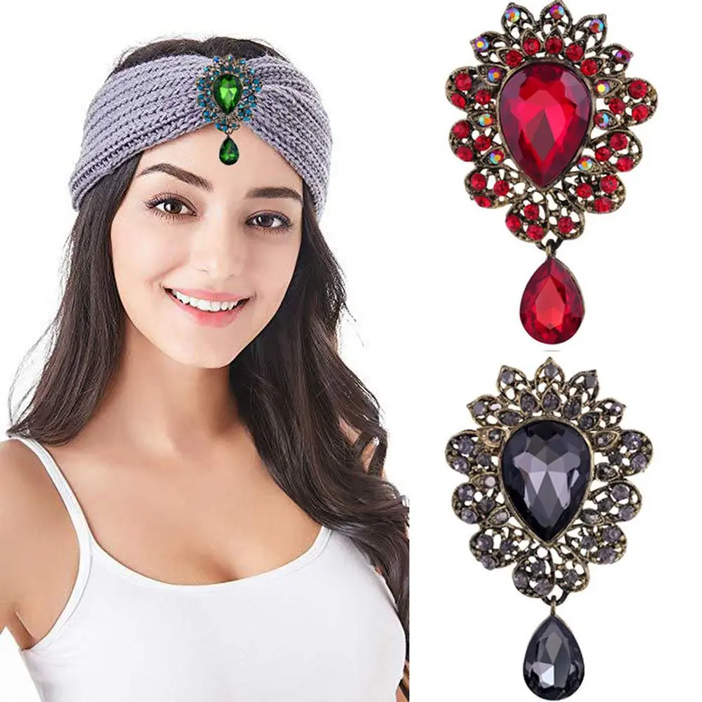 الزفاف الفاخرة الراين للجنسين كبير قطرة الماء فستان بروش دبابيس الإكسسوارات والمجوهرات الصدار