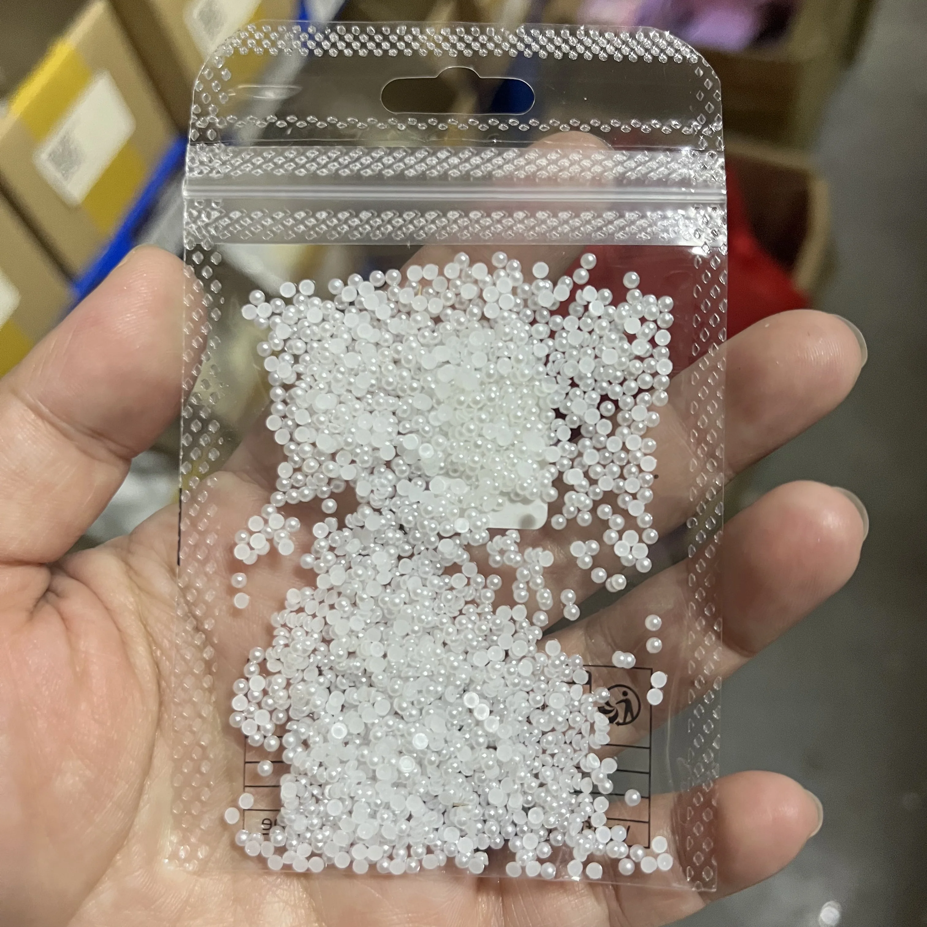 120-1200pcs Flatback Nail Pearls For Nail Art Decoration Half Round & Round Pearls For Crafts White/Beige Pearls Nails Accessory