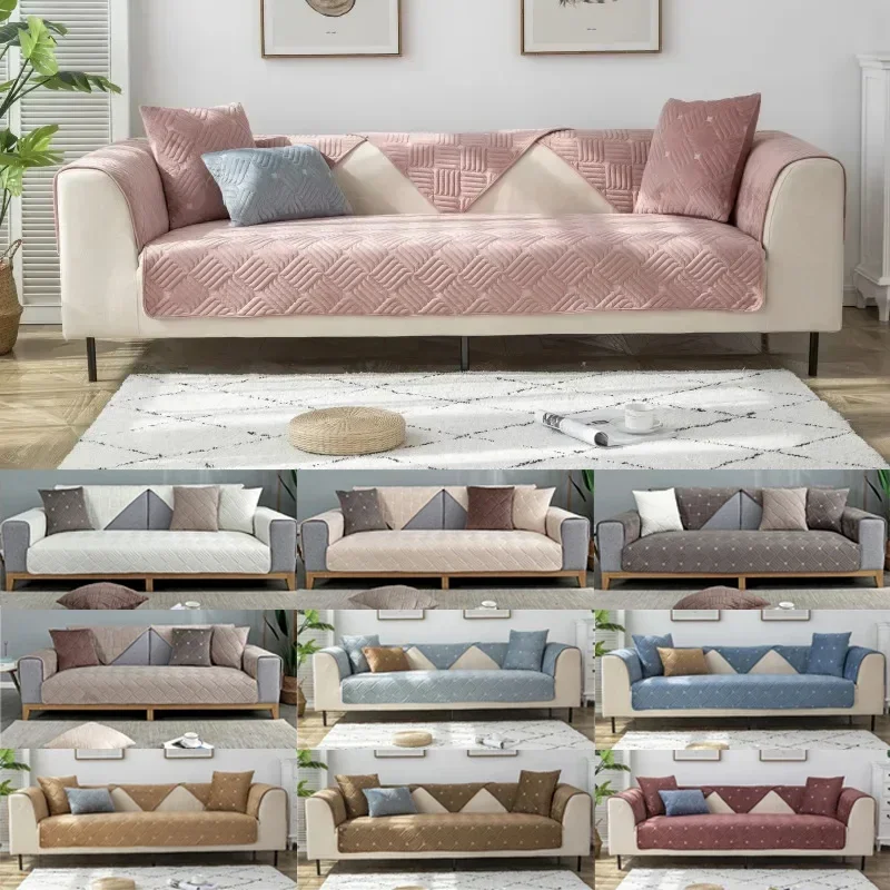 Jacquard Sofa Cover Nordic Thicken Plush Lounge Corner Sofa Towel Cover Non-Slip Couch Protector for Living Room Canape Housse