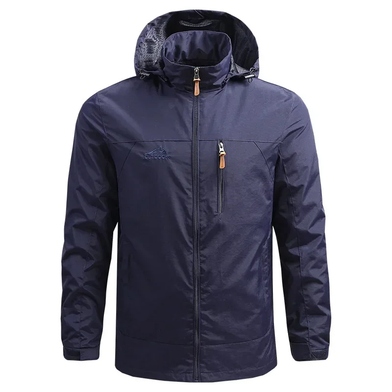 Chaqueta impermeable para senderismo para hombre, abrigo con capucha desmontable para deportes informales, campo, montaña, escalada, viaje,