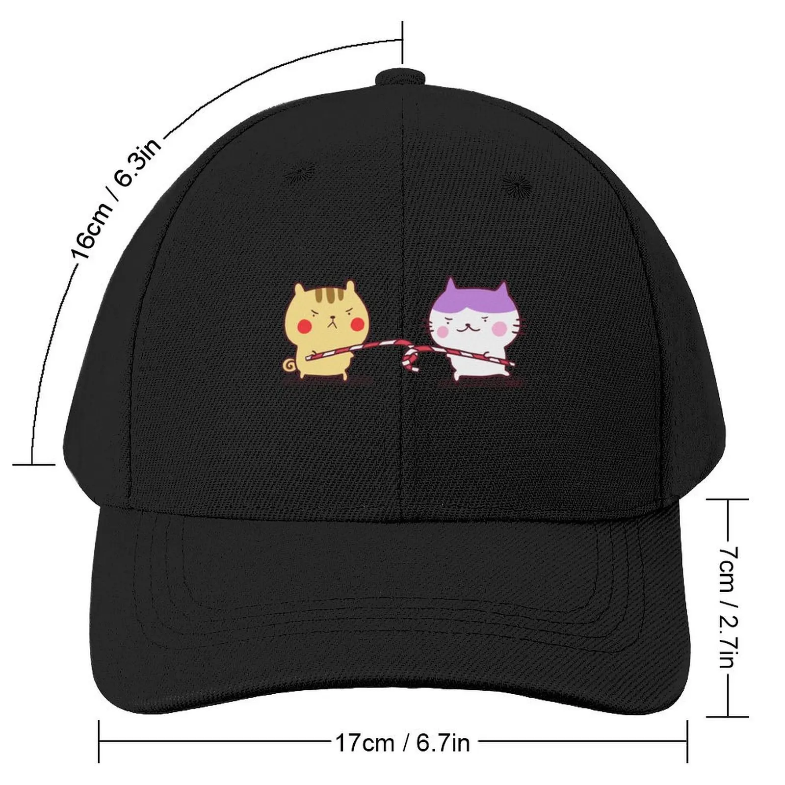 Candy Fight @ Maeko and River Baseball Cap sun hat Anime Snap Back Hat Sun Cap Mens Caps Women's