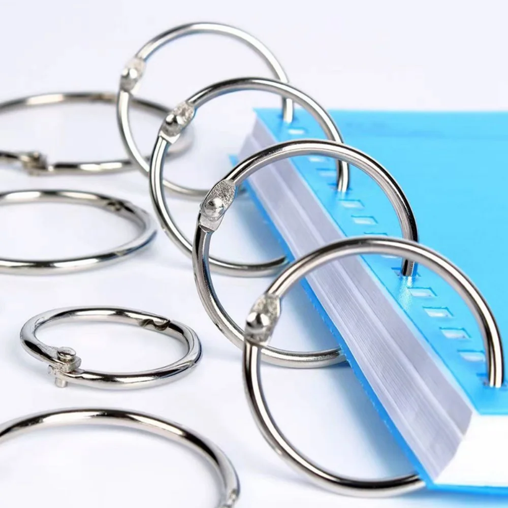 12PCS Metal Ring Binder Book Ring Photo Album Binding Ring for DIY Office Book Paper Open Loop Clasp Binding Supplies 20-30mm