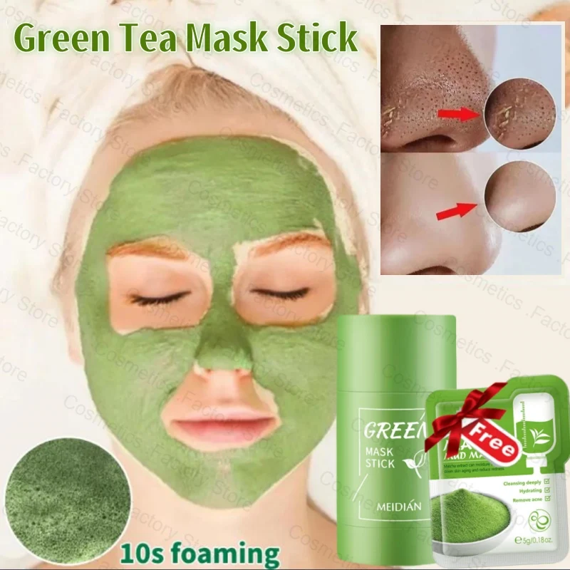 Blackhead Remover Acne Skincare Green Tea Mask Deep Clean Stick Mask Facial Dispel Acne Blemish Shrink Pore Skin Exfoliate Cream