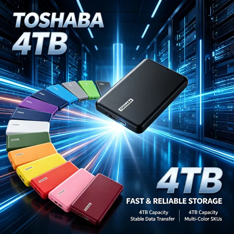 4TB Portable External Hard Drive USB3.0 2.5 Inch Multi-color Portable High Capacity Storage Disk for Laptop Desktop Data Backup