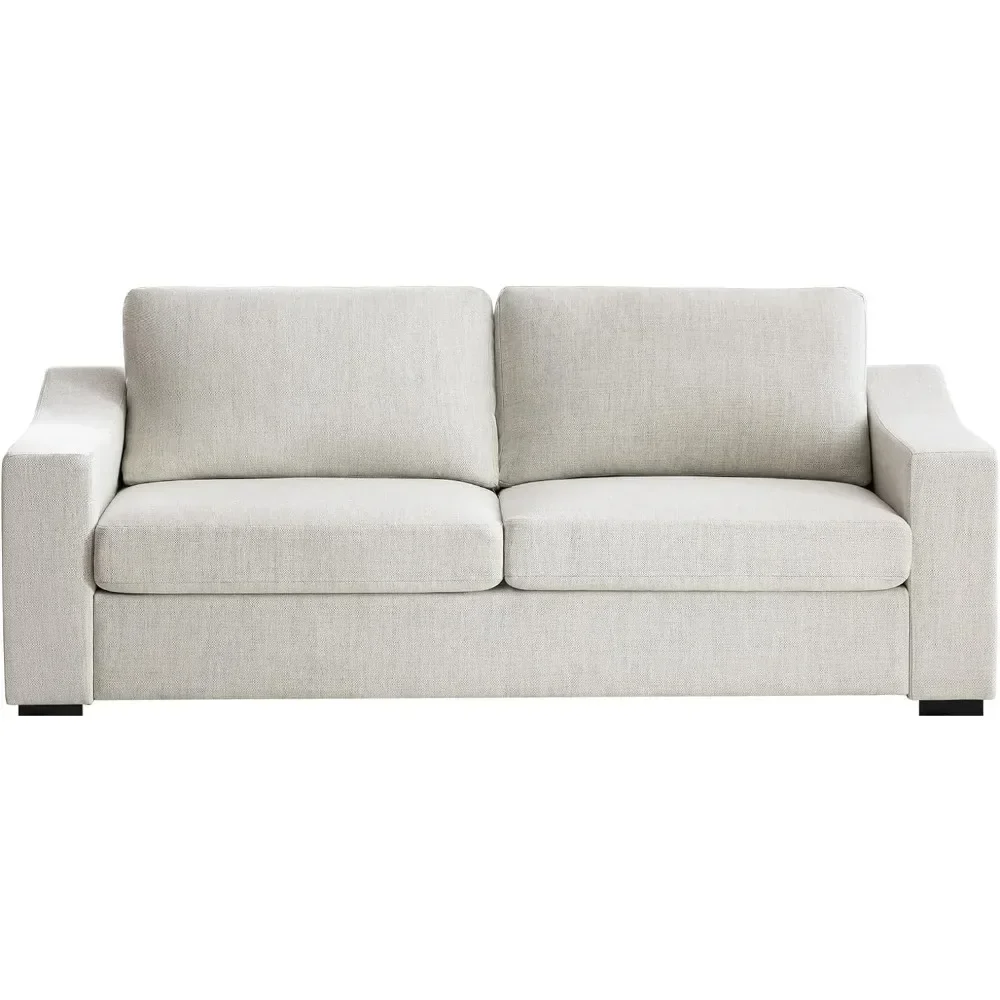 

Modern Sofa Couches for Living Room, 3 Seater Natural Linen Sofa with Extra Deep Seats, Upholstered Sofa Cushion