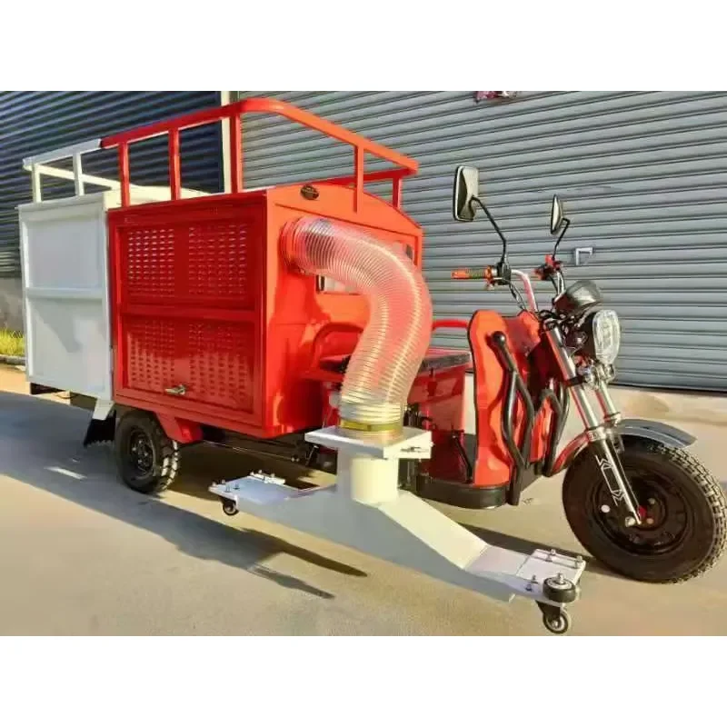Wholesale 220V Fully Automatic Three-Wheeled Branch Crushing Collection Vehicle Leaf Suction Sweeper Cart Construction