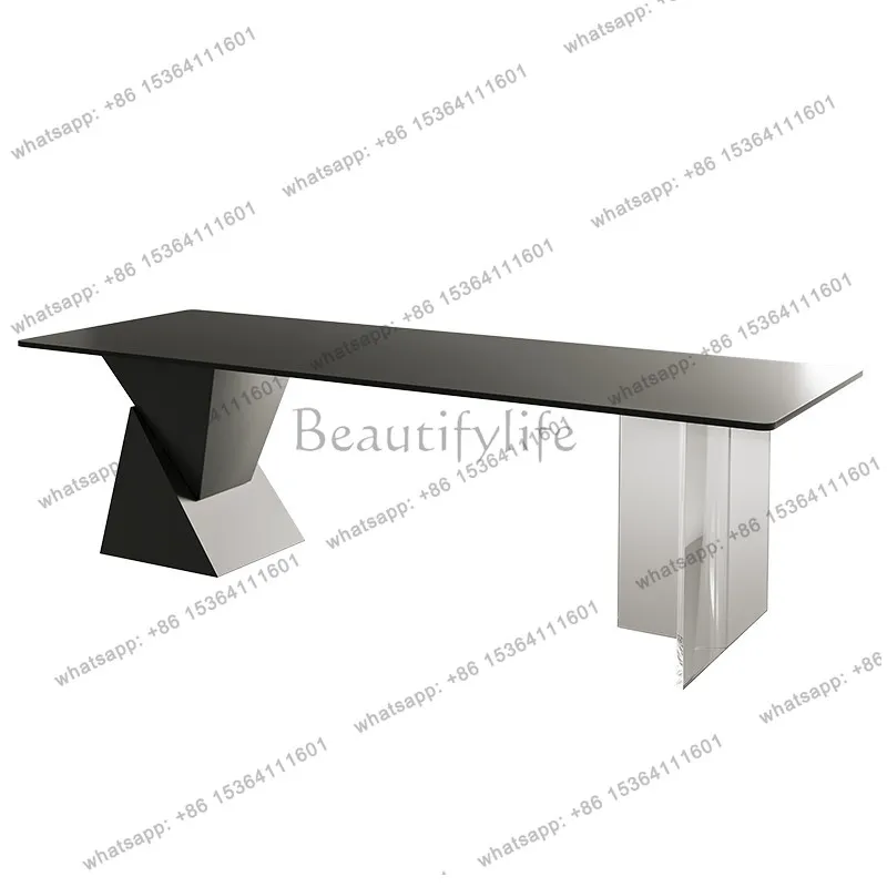 

Italian light luxury slate desk home high-end computer desk