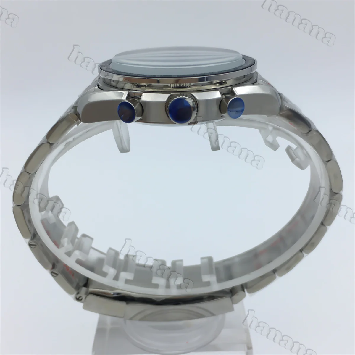 ساعة كوارتز رجالية BLIGER vk63 حركة vk63 ساعة كرونوغراف متعددة الوظائف مطلية بحزام من الزجاج المقاوم للصدأ