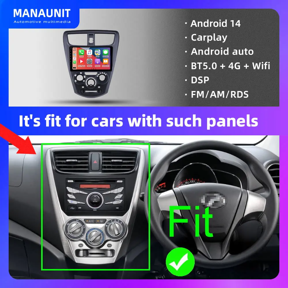 For Perodua Axia 2014-2021 Car Multimedia Player,Carplay,Android Auto,Radio,Navigation,GPS,Stereo,Head Unit,DVD,BT5,4G,Wifi,ADAS