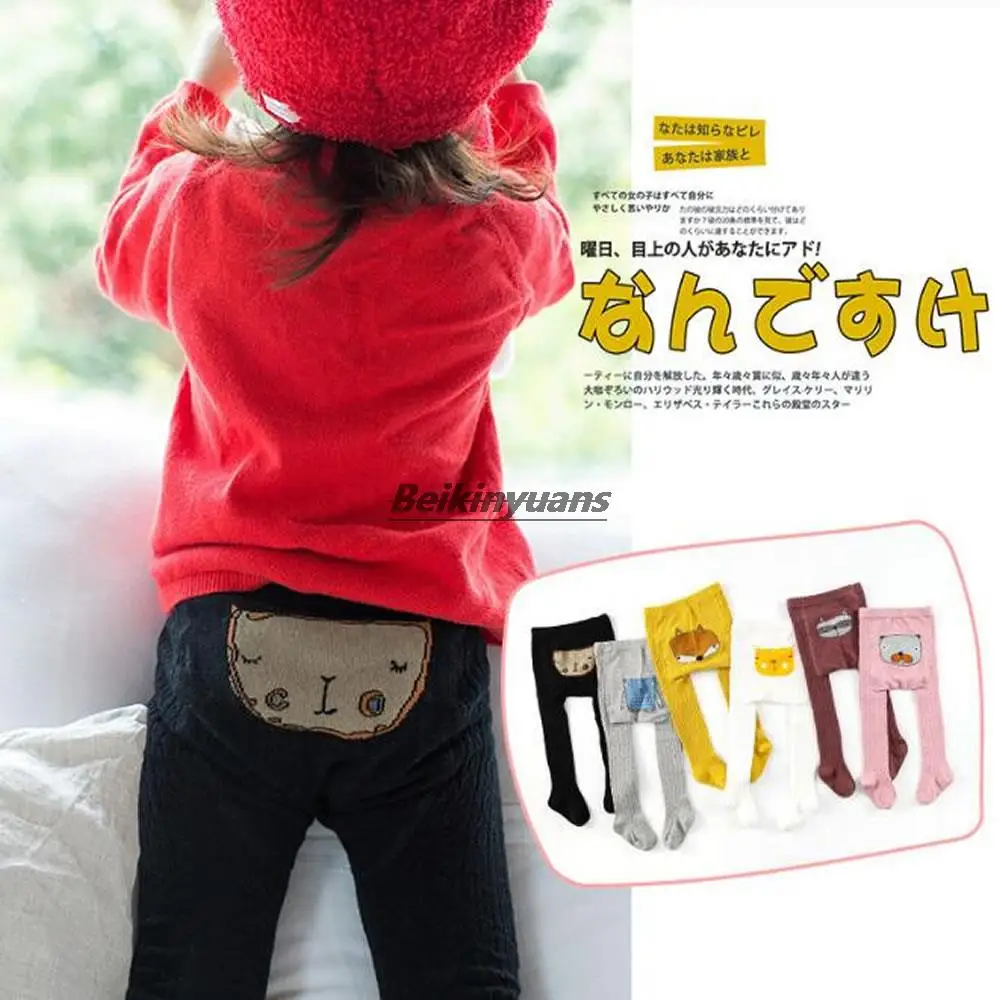 New children's pantyhose knitted cartoon baby children's pantyhose in thick outer wear children's leggings.