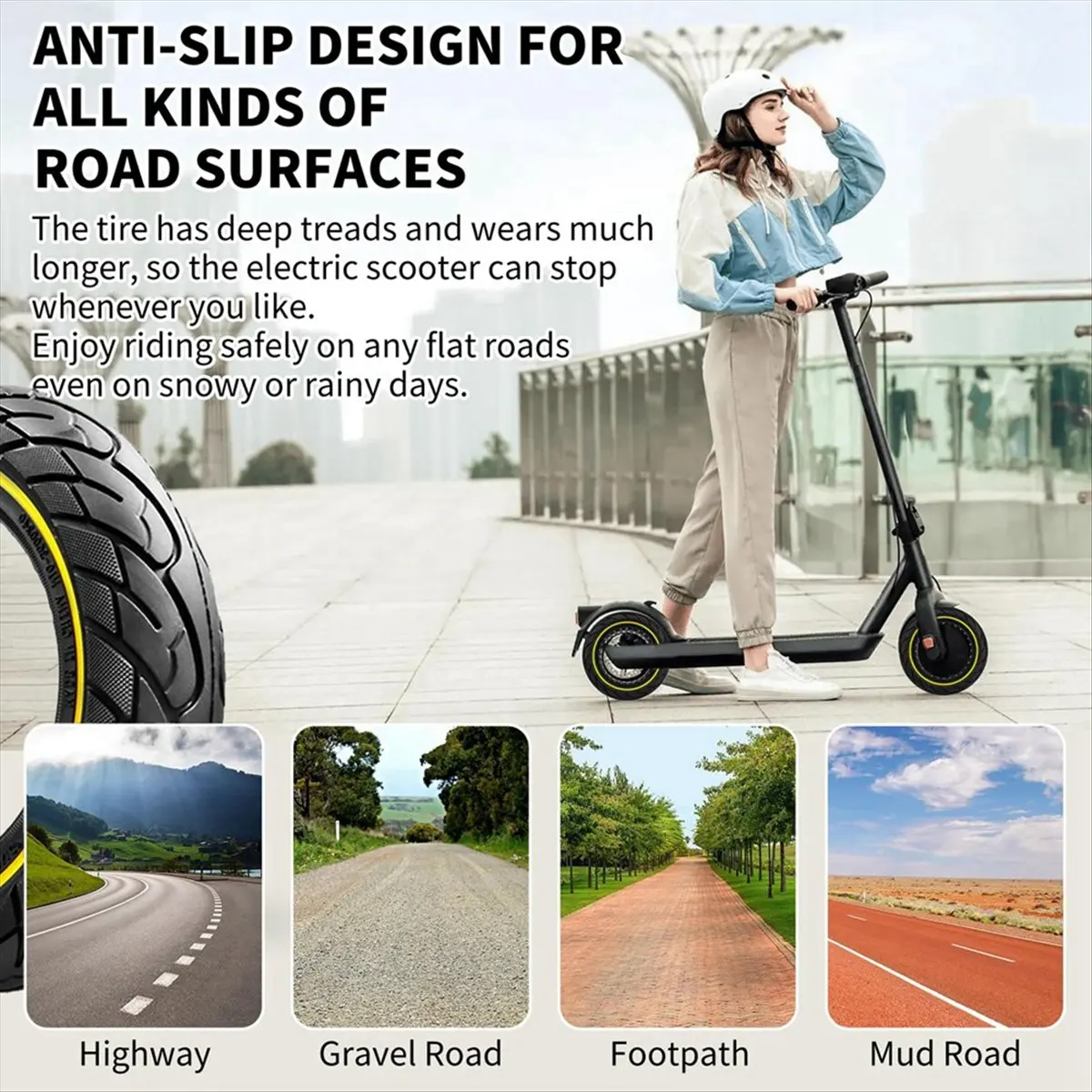 Pneu de scooter T34C 10x2.5, pneu de remplacement pour scooter électrique MAX G30, pneus en nid d'abeille pour scooter électrique, rouge