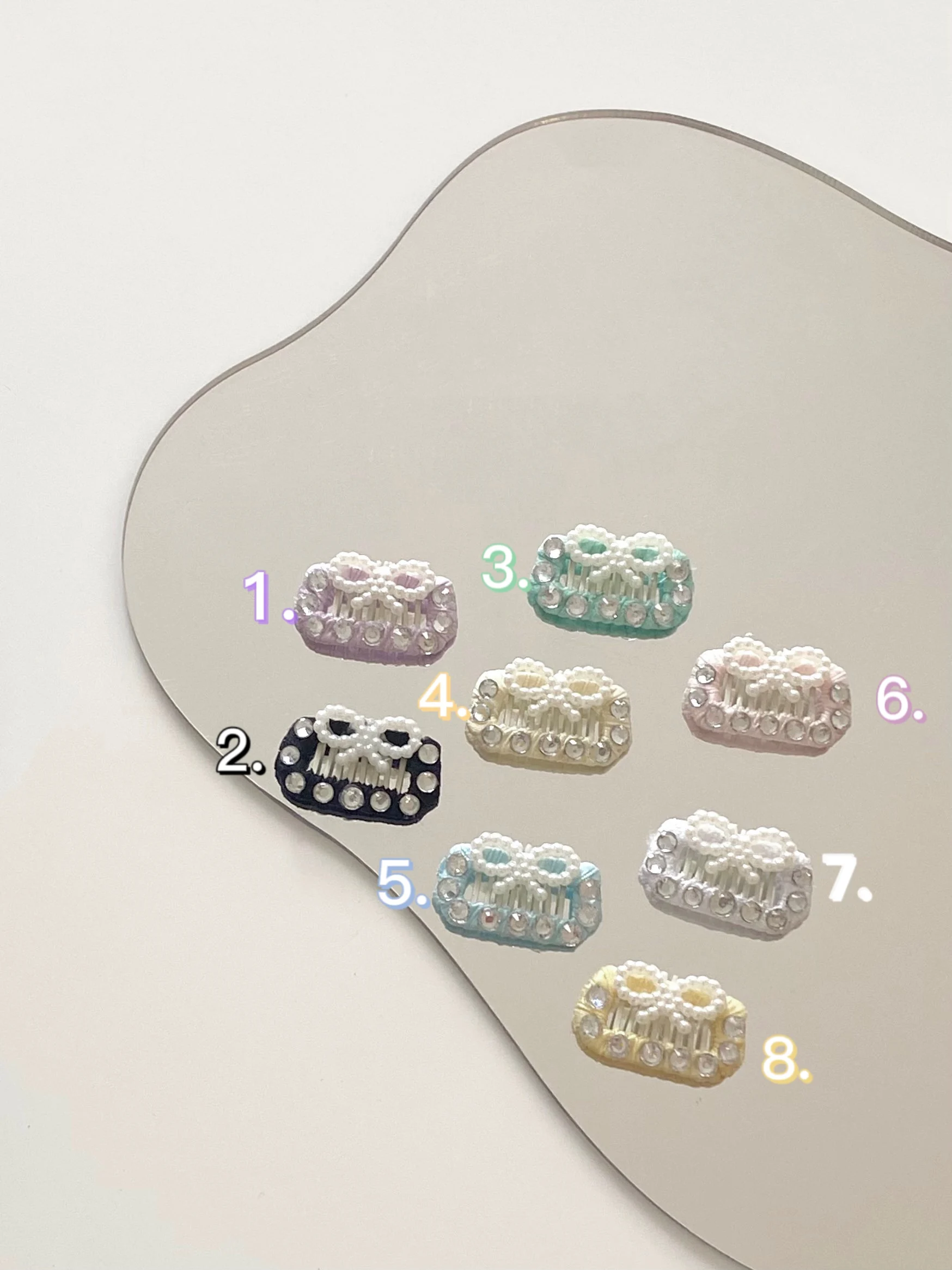 Pet Hair Clips Cat Dog BB Clip Mini Ground tire Diamond Bow Texture Could be Yorkshire 10PCS