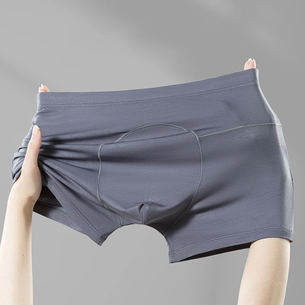 Men Boxer Briefs Underpants Reverse U-shaped Pouch Boxer Soft Breathable Home Shorts FlatAngle Underwear