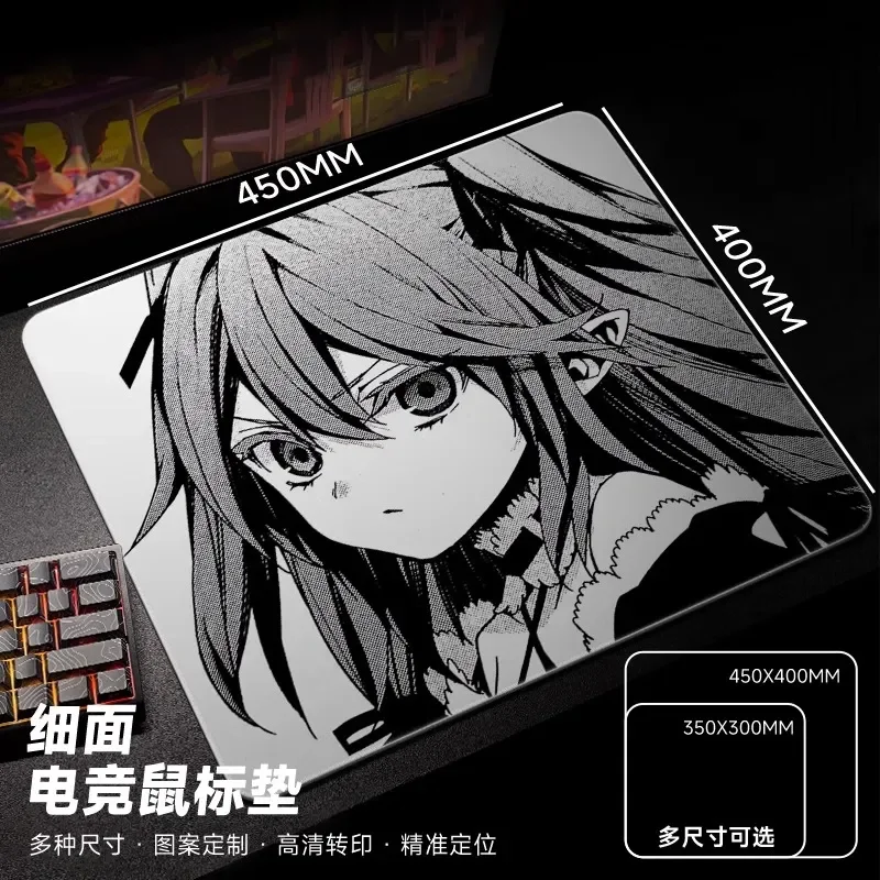 Japanese Anime Girl Glass Gaming Mouse Pad Anti Slip Smooth Frosted Surface Desk Mat Tempered Upgrade Office Mousepad Esports