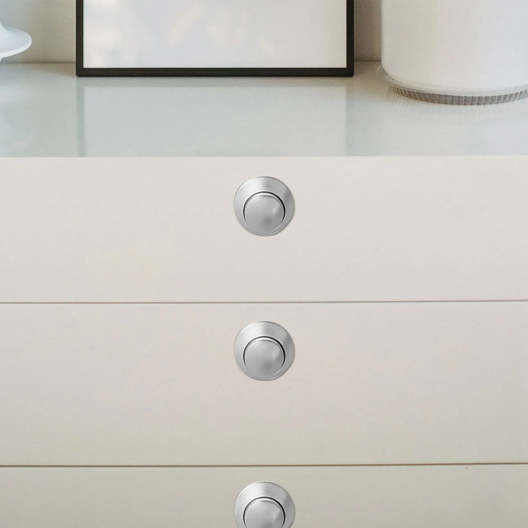 ABVG-10 Pcs Push Button Keyless Lock Latch Cupboard Caravan Lock For RV Drawer Cabinet Doors Thickness 15-27Mm
