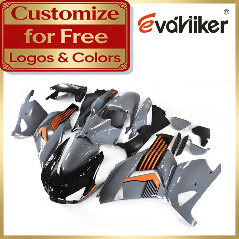 

ABS Injection Fairing For ZX14R 2006 2007 2008 2009 2010 2011 ZX1400 Motorcycle Full Fairing Kit gray orange