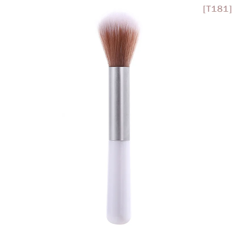 [E] 1 unidade de pincéis de maquiagem multifuncionais com cabo redondo, pincel profissional para pó, base e blush, acessórios cosméticos