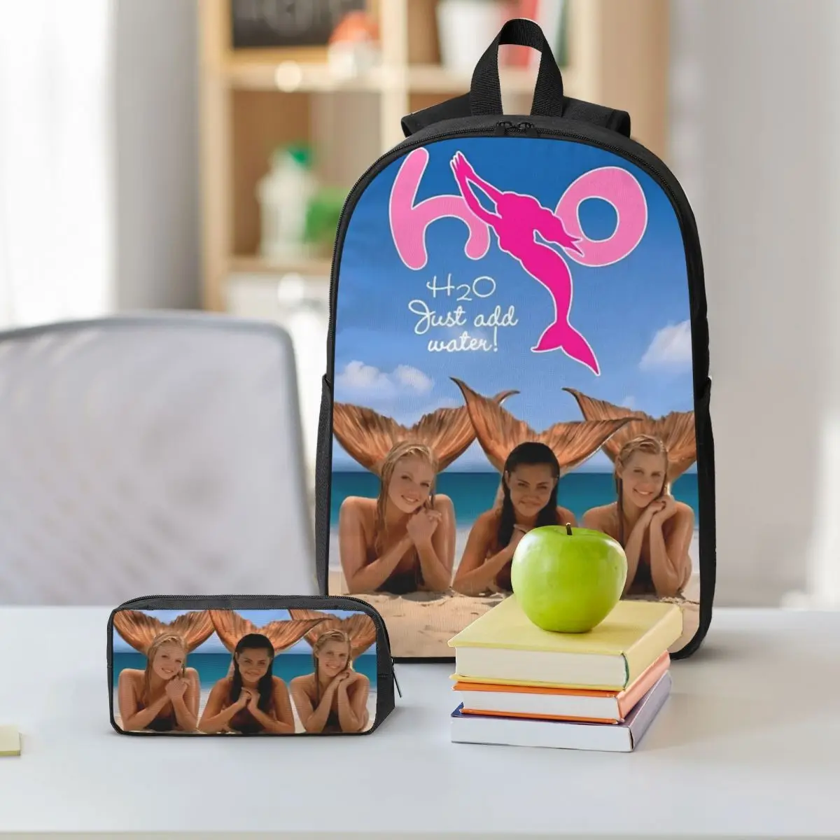 H20 Just Add Water Backpack طالب بنين بنات BookBag حقيبة مدرسية كمبيوتر محمول حقائب كتف 3ps معزول حقيبة الغداء مقلمة