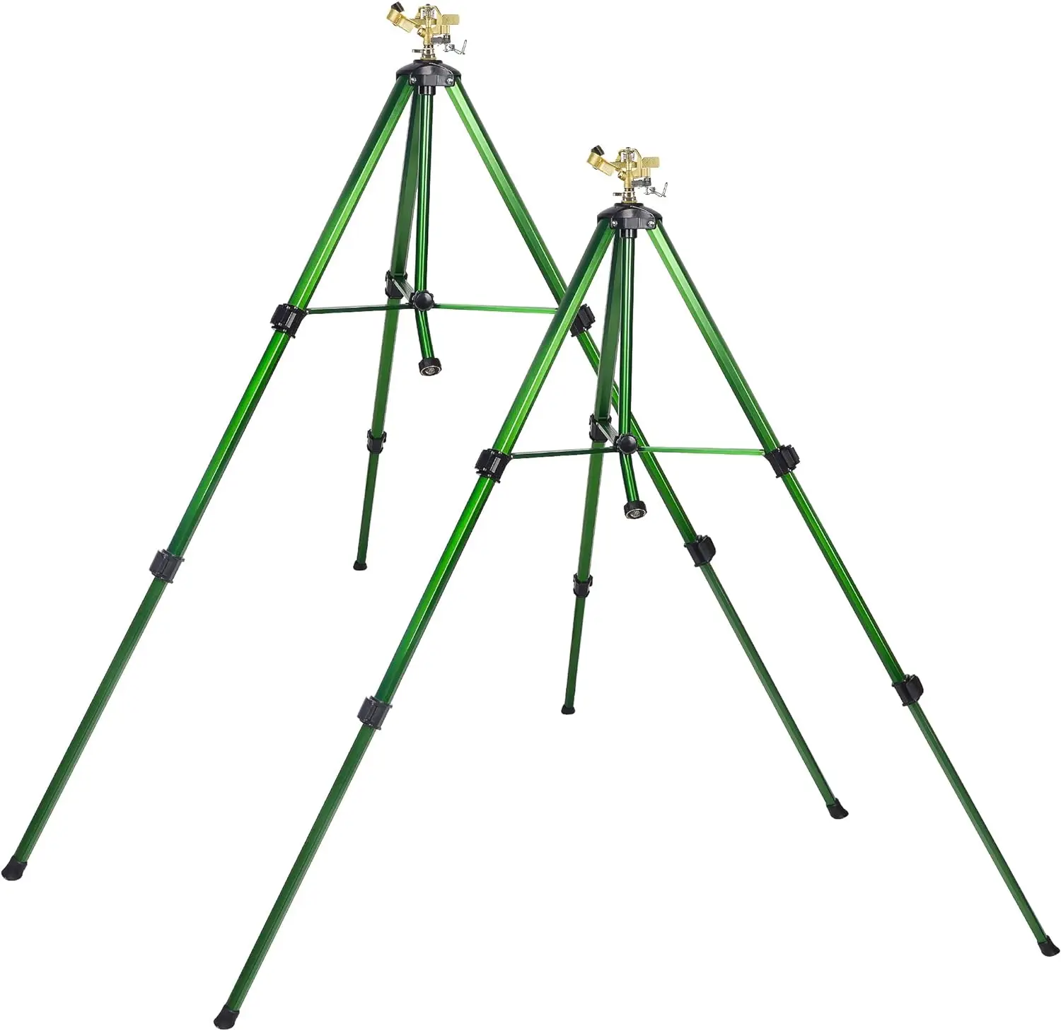 Impact Sprinkler Head on Tripod Base, Extends Up to 50 Inch Heavy Duty Lawn Sprinkler, 360 Degree Large Area Irrigation