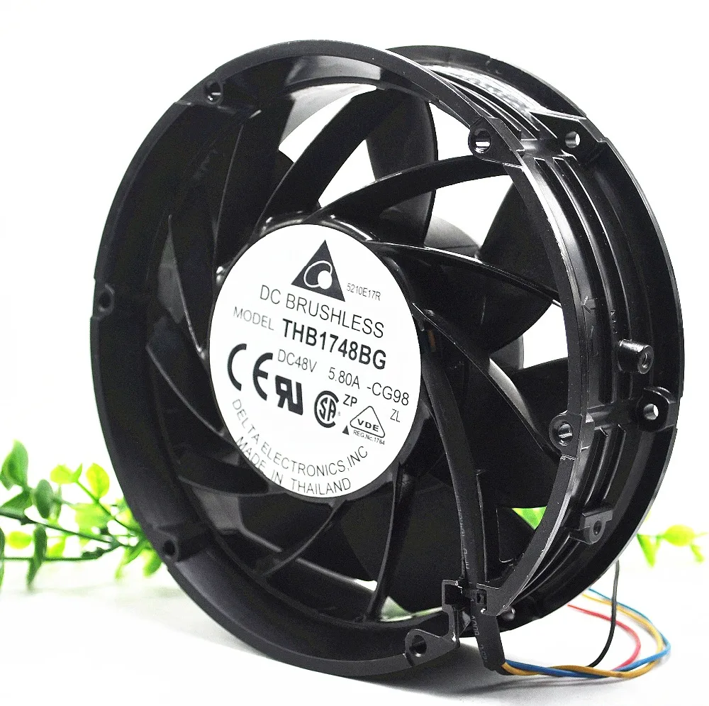 for THB1748BG 48V 5.80A 170X170X56MM 607.0 CFM round metal frame communications equipment cooling fan