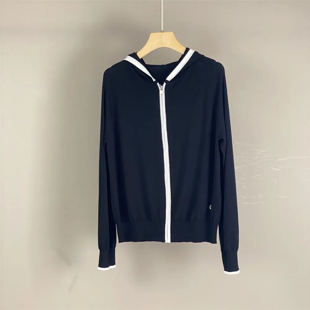 2025 봄/여름 신사복 실크와 코튼 다목적 니트 까마귀 탑 + 캐주얼 와이드 레그 팬츠 2 피스 세트