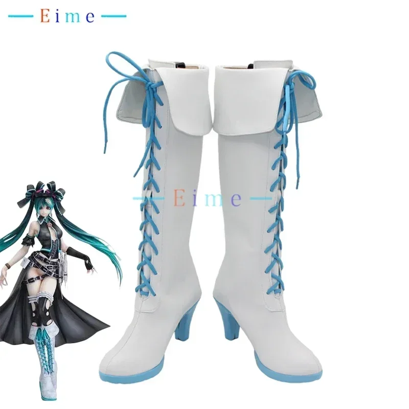 Calcium Cosplay Shoes PU Leather Shoes Halloween Carnival Boots Shiie Cosplay Props White High Heels Custom Made
