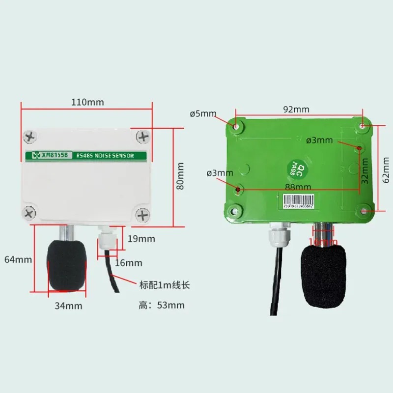 with RS485 Output for Noise Level Measurement Professional Industrial Noise Sensor Accurate dB Monitoring Solution 30-130dB