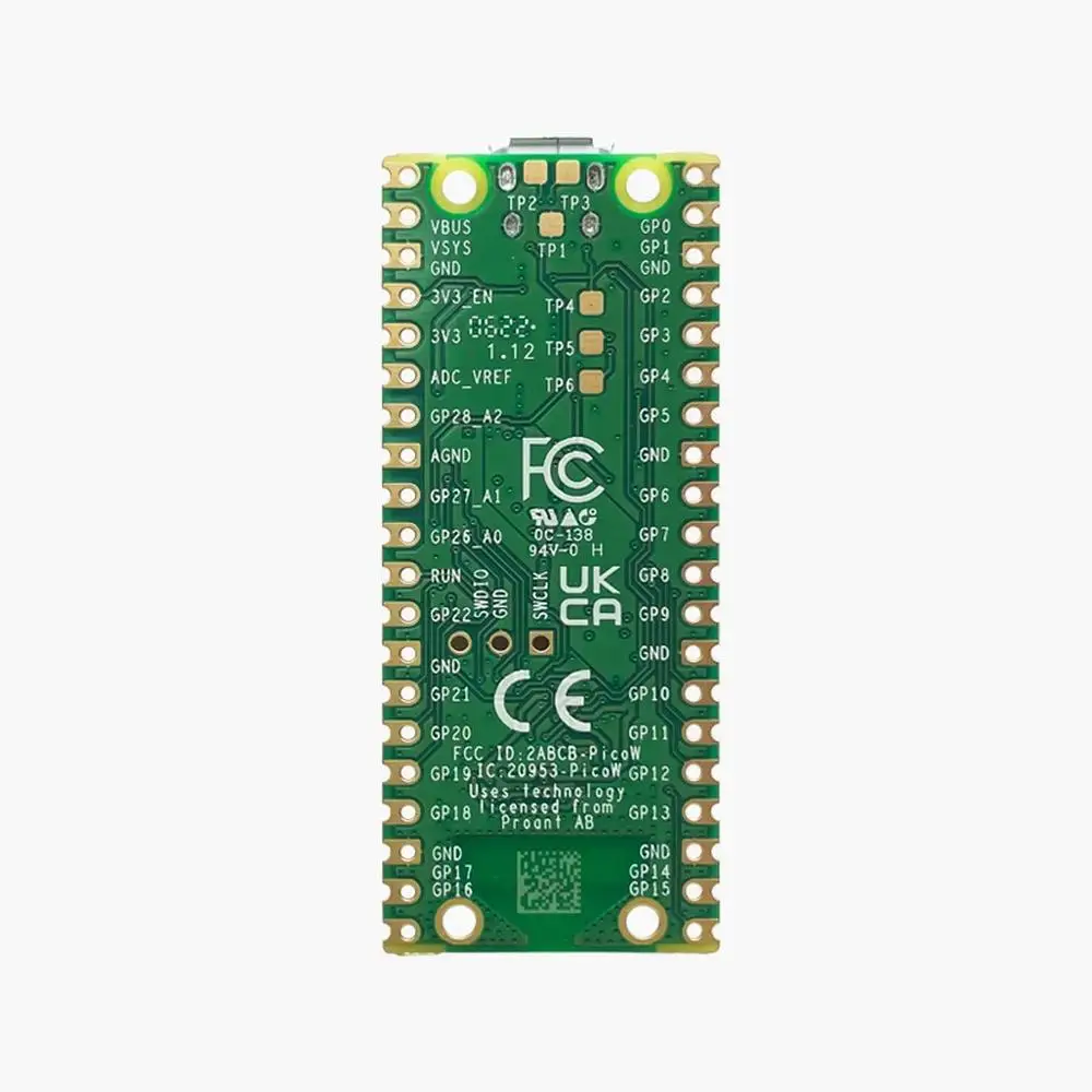 Raspberry Pi Pico W con Placa de Desarrollo WiFi Inalámbrica, Pico o Pico H con Conector de Pines, Compatible con MicroPython/C++