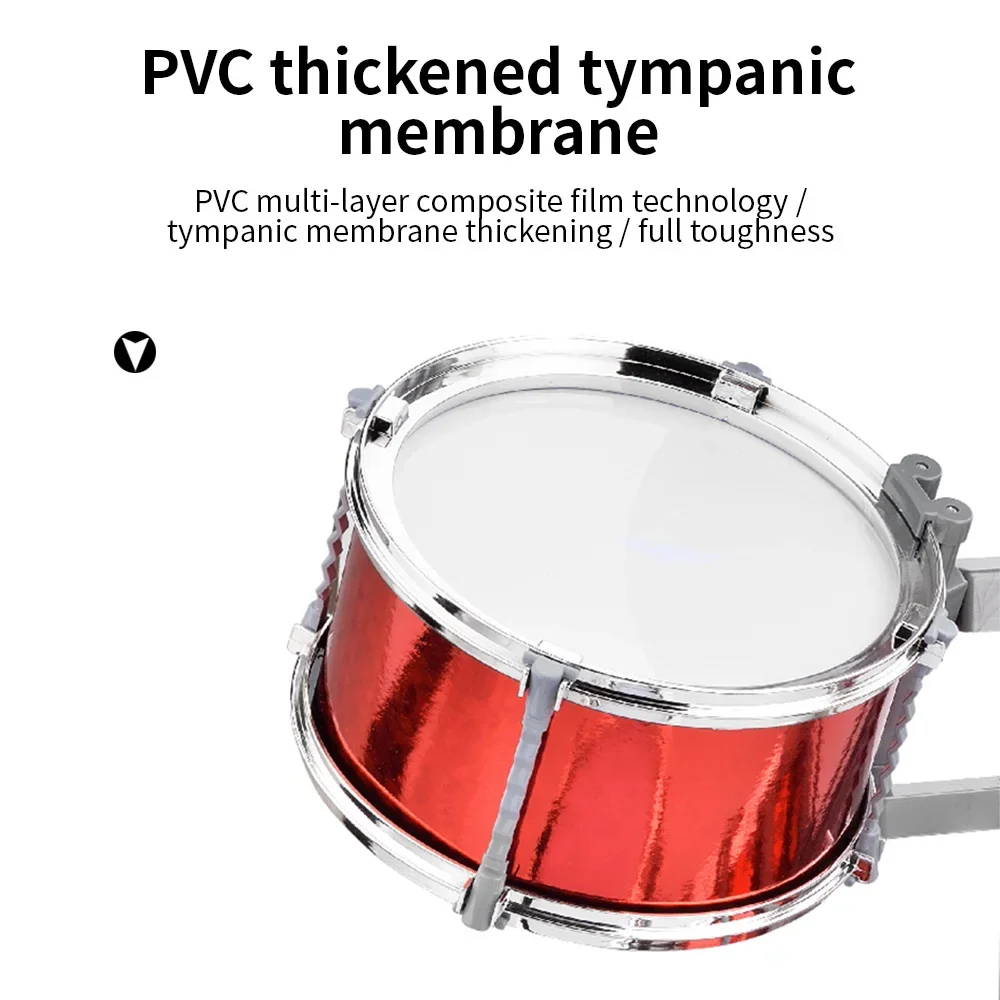 Барабанная установка, джазовая барабанная установка с табуреткой, 7 барабанов, музыкальные ударные инструменты для начинающих, праздничные подарки, утолщенная барабанная головка из ПВХ
