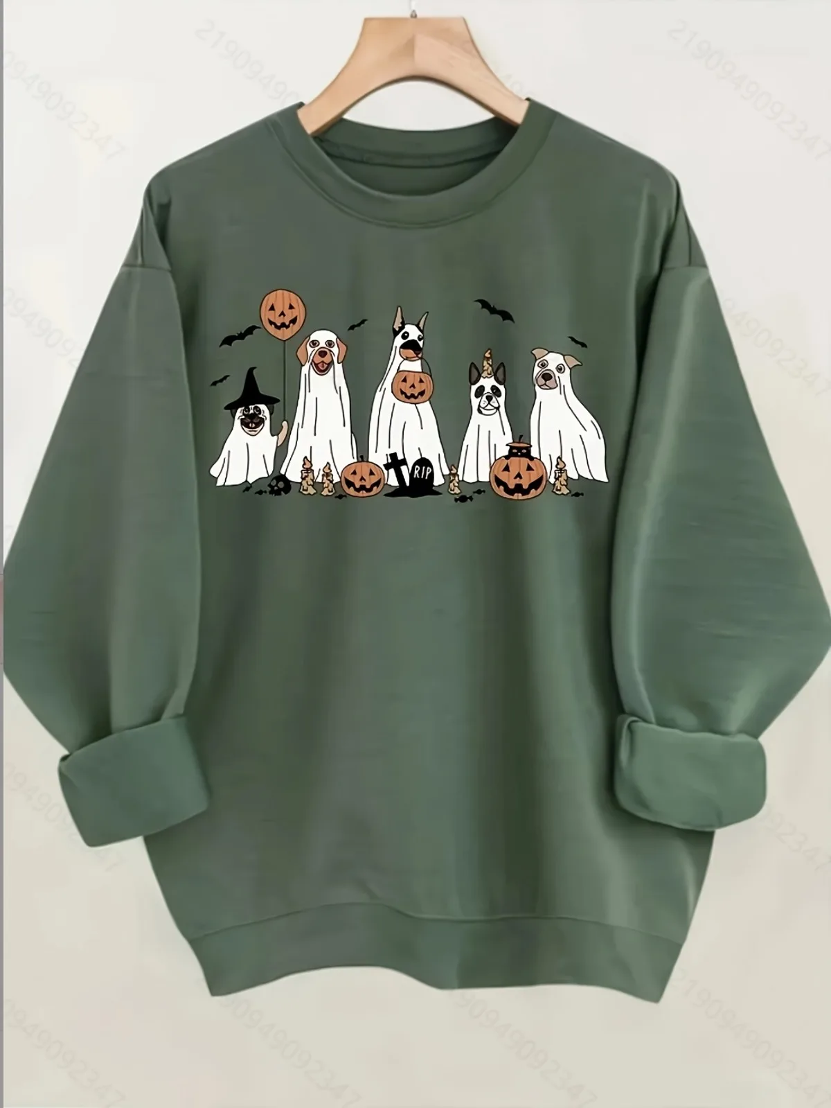 

Женская мода, повседневная толстовка с круглым вырезом, удобный пуловер с буквенным принтом на Хэллоуин, повседневная одежда, праздничные подарки