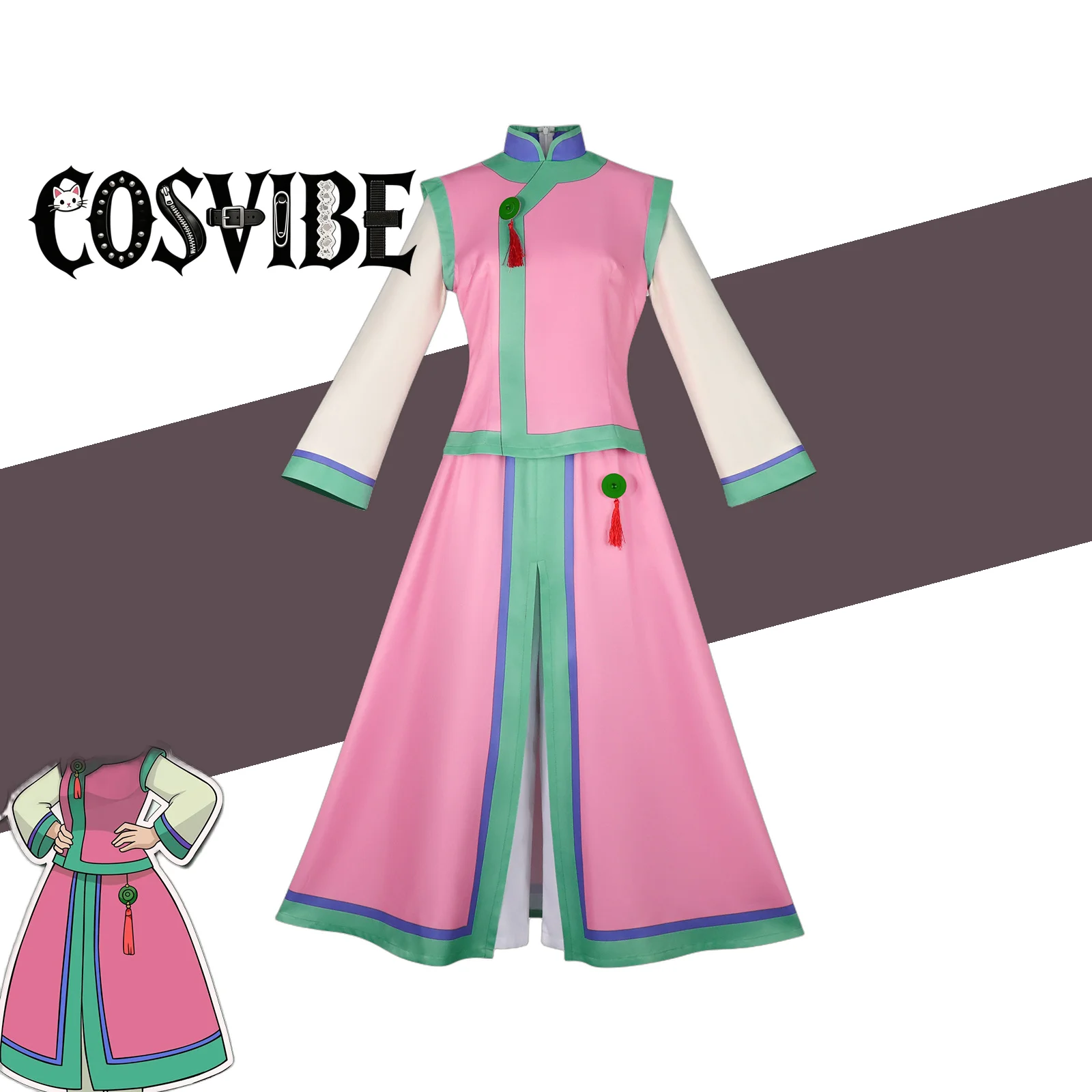 

Sweetheart Princess Lingzhi Cosplay Costume - Pink Ancient Style Hanfu Dress Girls Uniform Halloween Party Dress Up