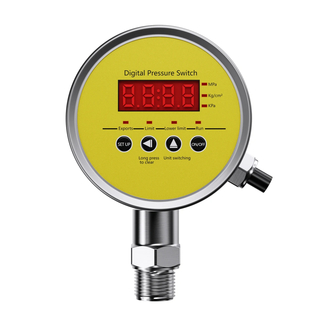 

Intelligent Pressure Controller -0.1-60Mpa 100mm Dial Pressure Switch Relay Signal Output M20*1.5 DC24V Digital Pressure Gauge