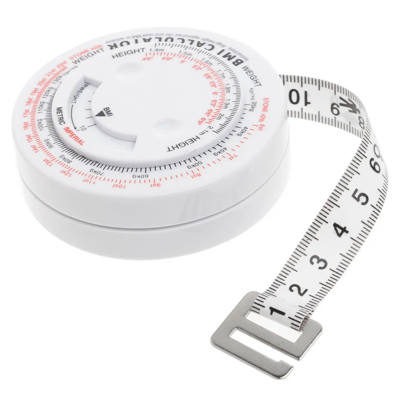 367D BMI Body Mass Index Retractable Tape 150cm Measure Calculator Diet Weight Loss