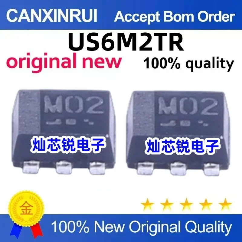 (5-100 pieces)New US6M2TR silk screen M02 MO2 20V 1.5A/1A SOT363 chip IC