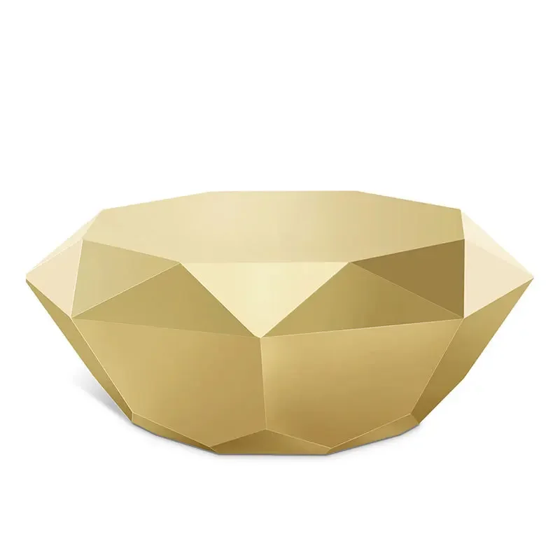 Coffee table stainless steel diamond coffee table light luxury simple sales department reception coffee